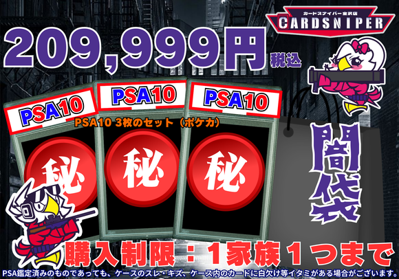 [2025 New Year's Sale Dark Bag] 2,025 yen PSA10 set of 3 cards (Pokemon card)